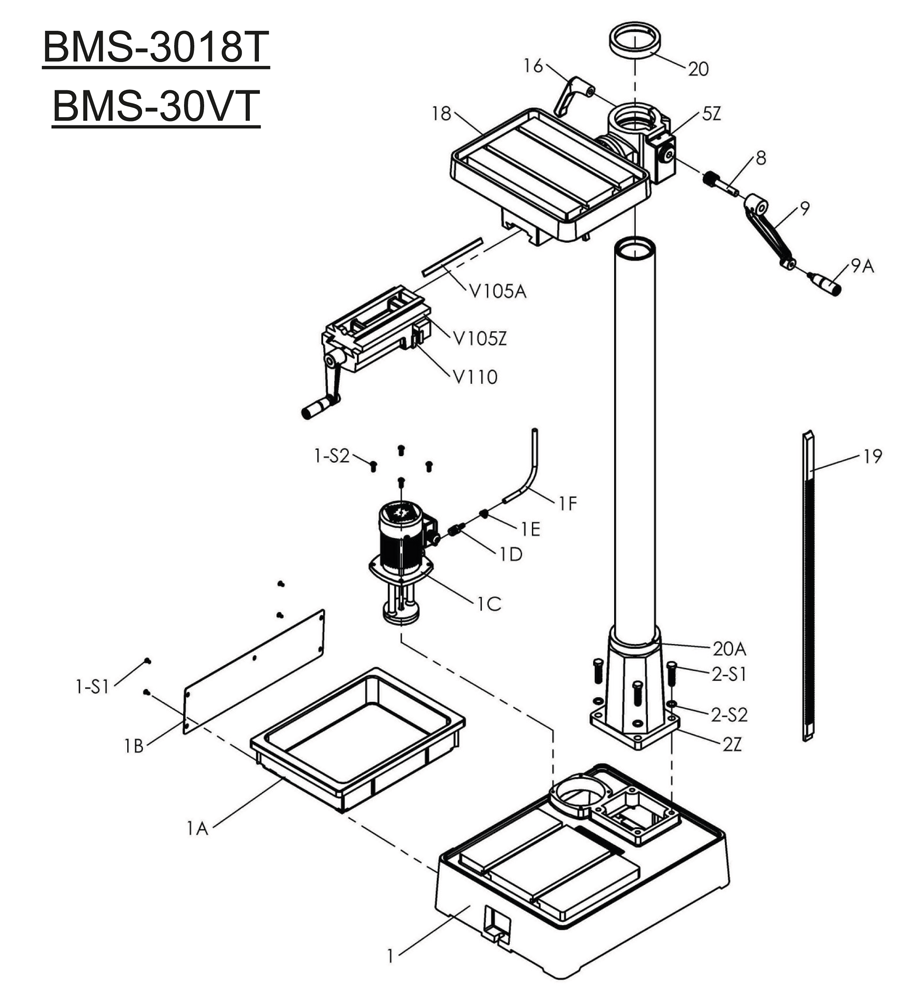 Perceuse à colonne Proton BMS-30VT