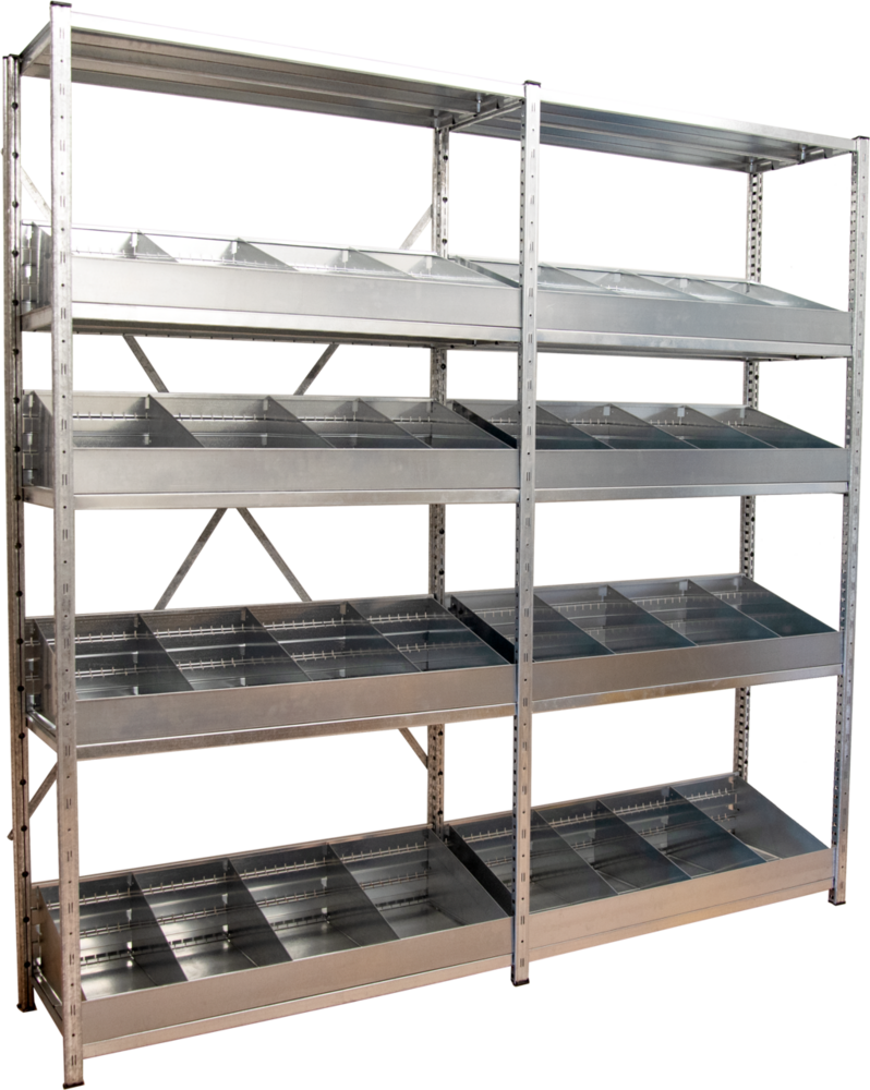 Steckregal-Set Widmer Zinc 2000x400x2000 mm