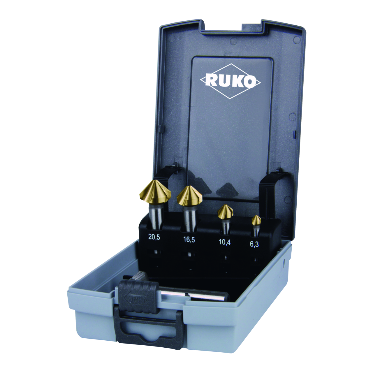 Jeu de fraises à chanfreiner Ruko DIN 335 Type C 90° HSS TiN - 5 Pces. (coffret