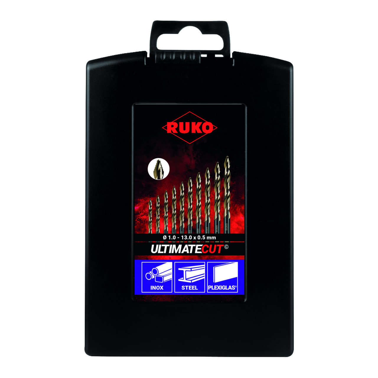 ULTIMATECUT Spiralbohrer Ruko-Satz HSS-Co 5 DIN 338 FLOWSTEP® Spitze 3-Flächensc
