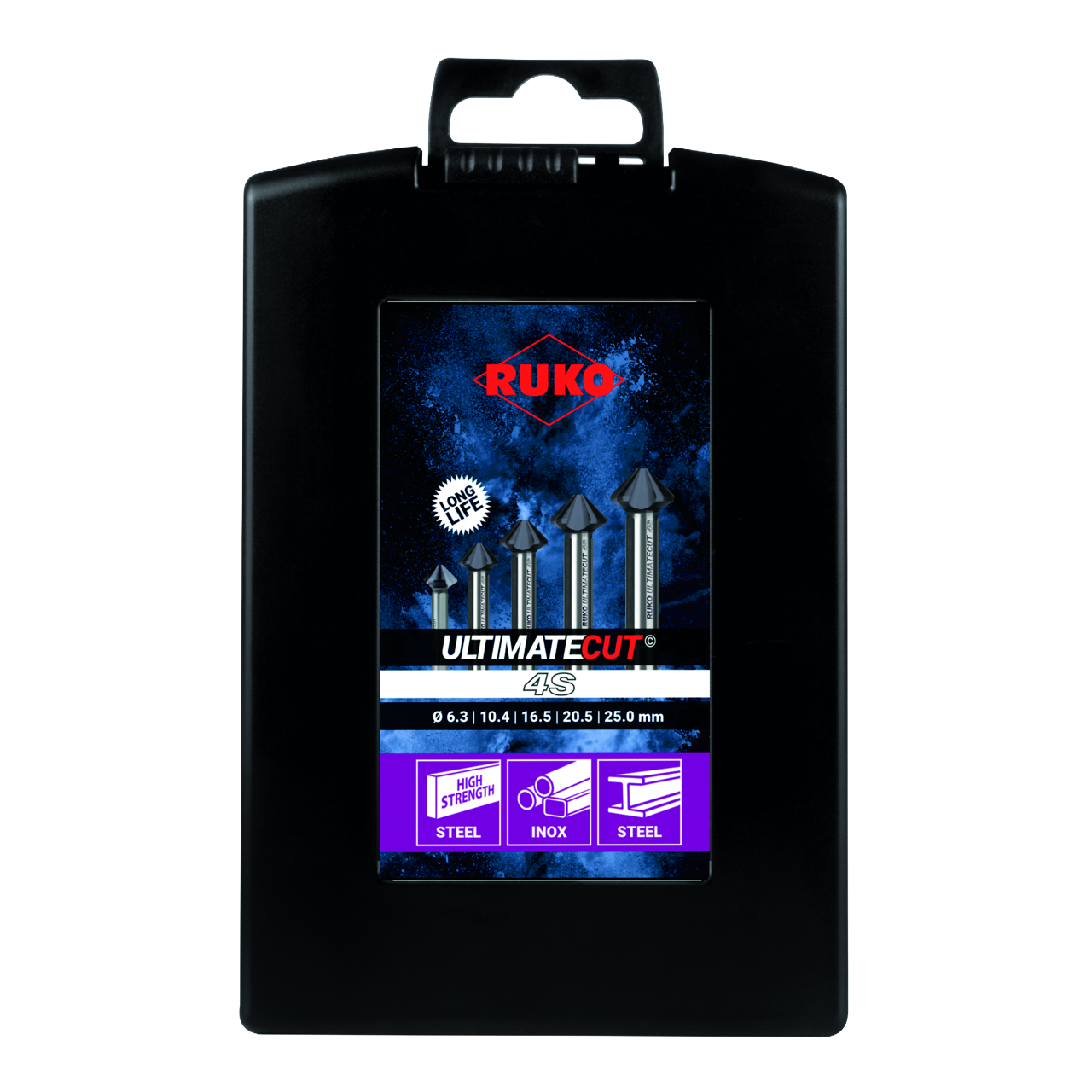 Ultimatecut Kegelsenker-Satz Ruko 4S HSS-Co 5 RUnaTEC 90°, 6,3 – 25,0 mm, 5-tlg