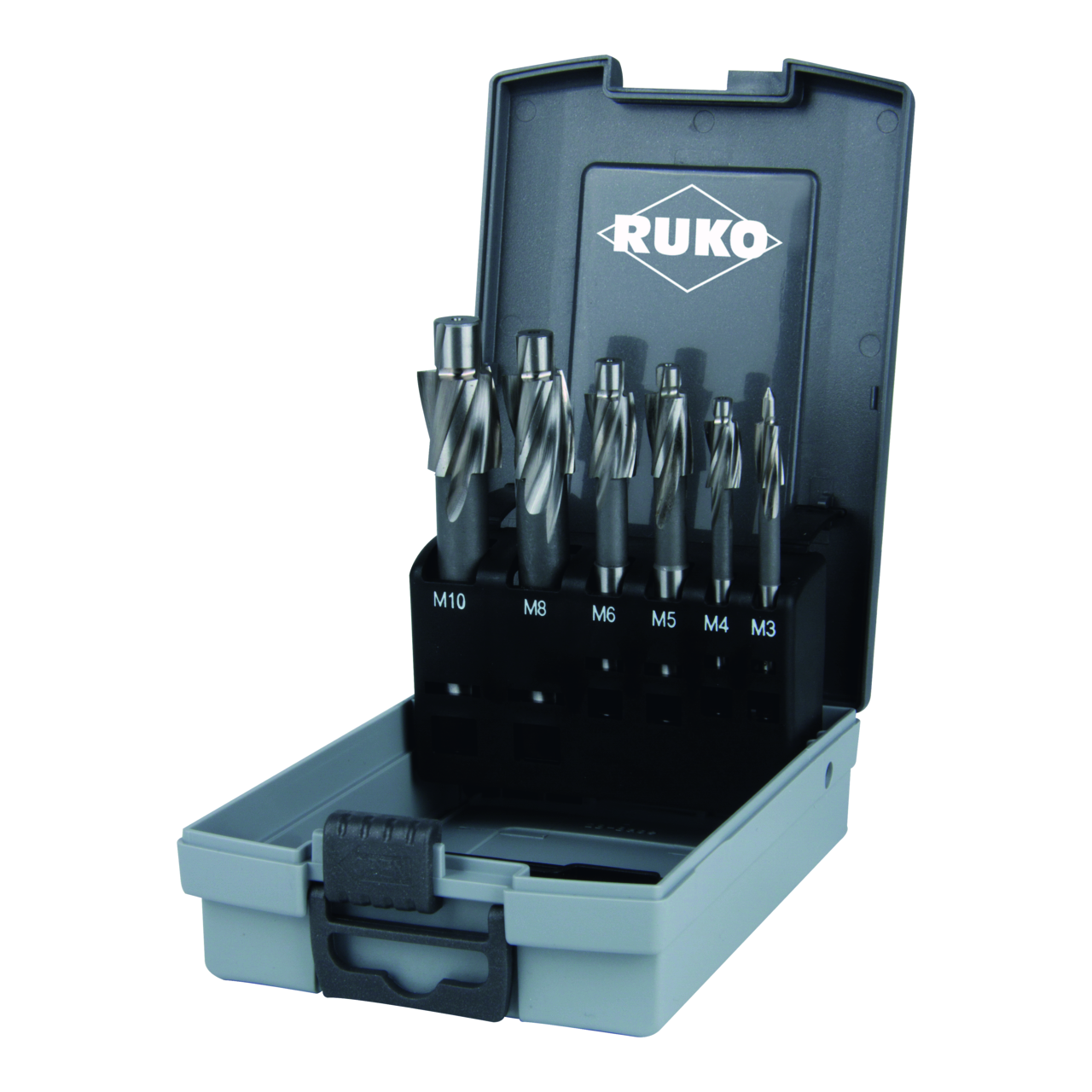 Flachsenker-Satz Ruko DIN 373 HSS Gütegrad mittel für Durchgangsloch - 6-tlg. (K