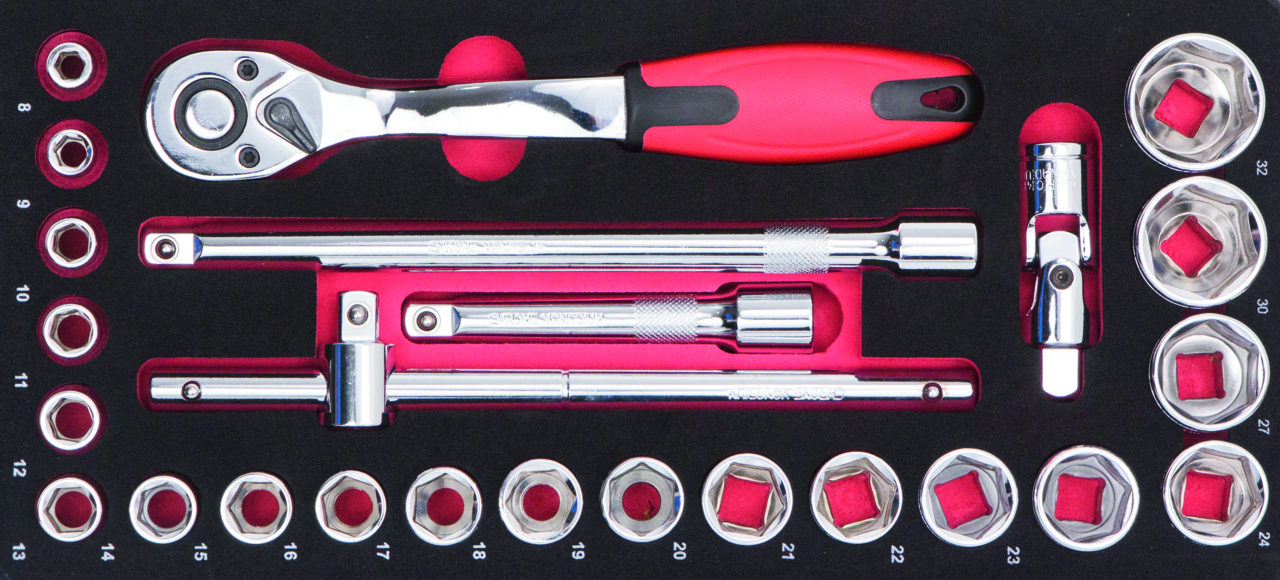 Steckschlüsselsatz 1/2", 25-tlg.