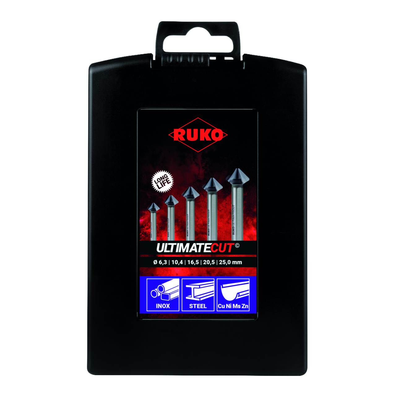 ULTIMATECUT Kegelsenker-Satz Ruko HSS RUnaTEC DIN 335 Form C 90° - 5-tlg. (Kunst
