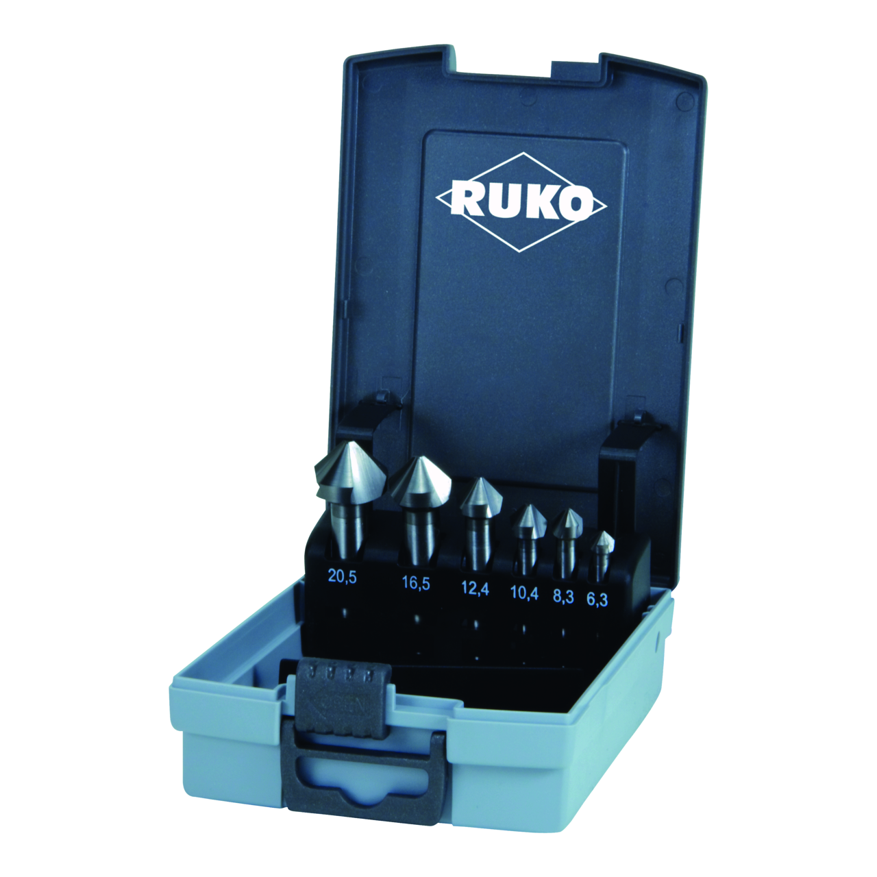 Kegelsenker-Satz Ruko DIN 335 Form C 90° Hartmetall K 20 - 6-tlg. (Kunststoffkas