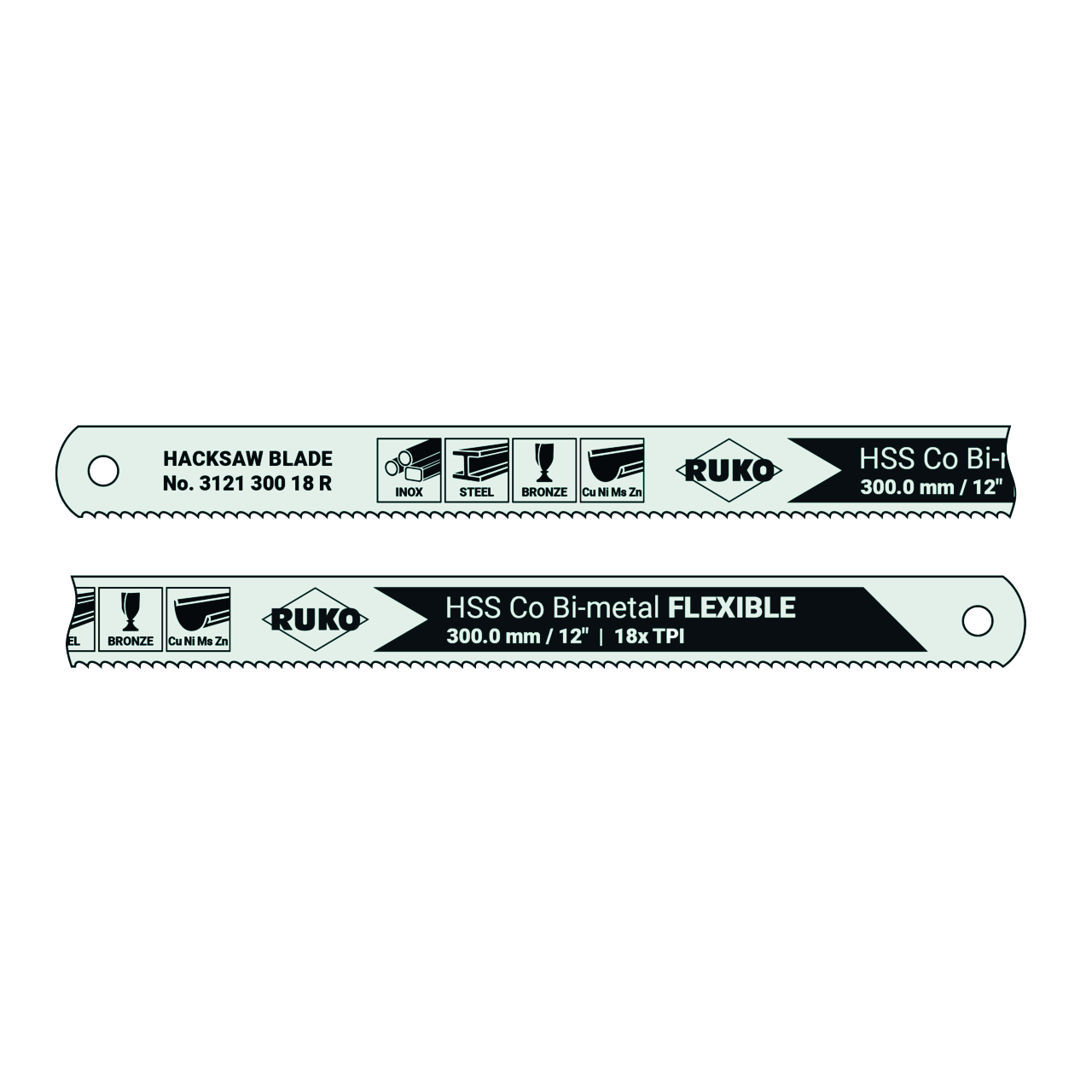 Handsägeblatt Ruko HSS-Co Bihart cobalt 18 Tpi