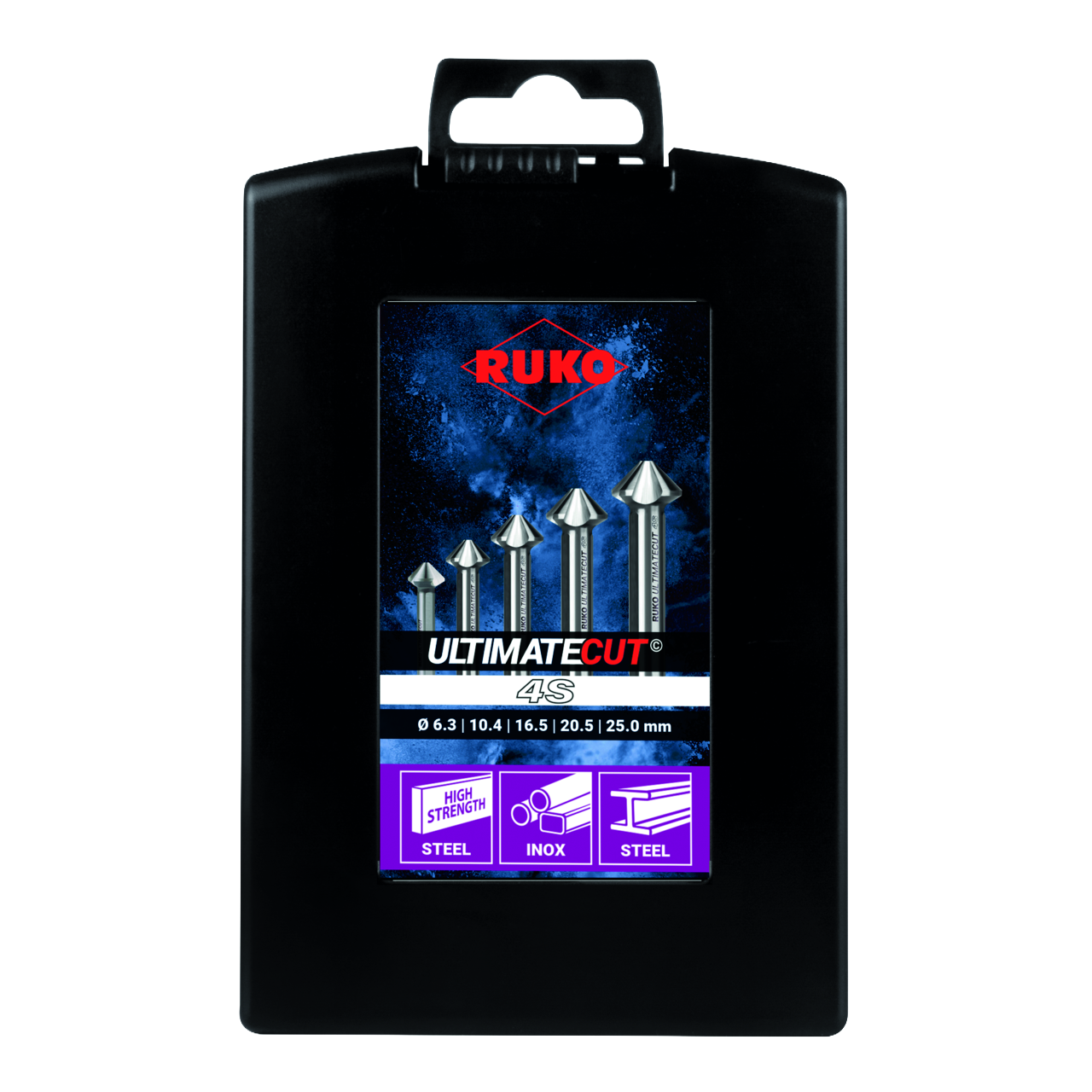 Ultimatecut Kegelsenker-Satz Ruko 4S HSS-Co 5, 90°, 6,3 – 20,5 mm, 6-tlg