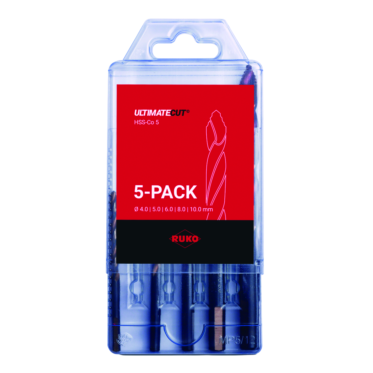 ULTIMATECUT Spiralbohrer Ruko-Satz HSS-Co 5 DIN 338 FLOWSTEP® Spitze 3-Flächensc