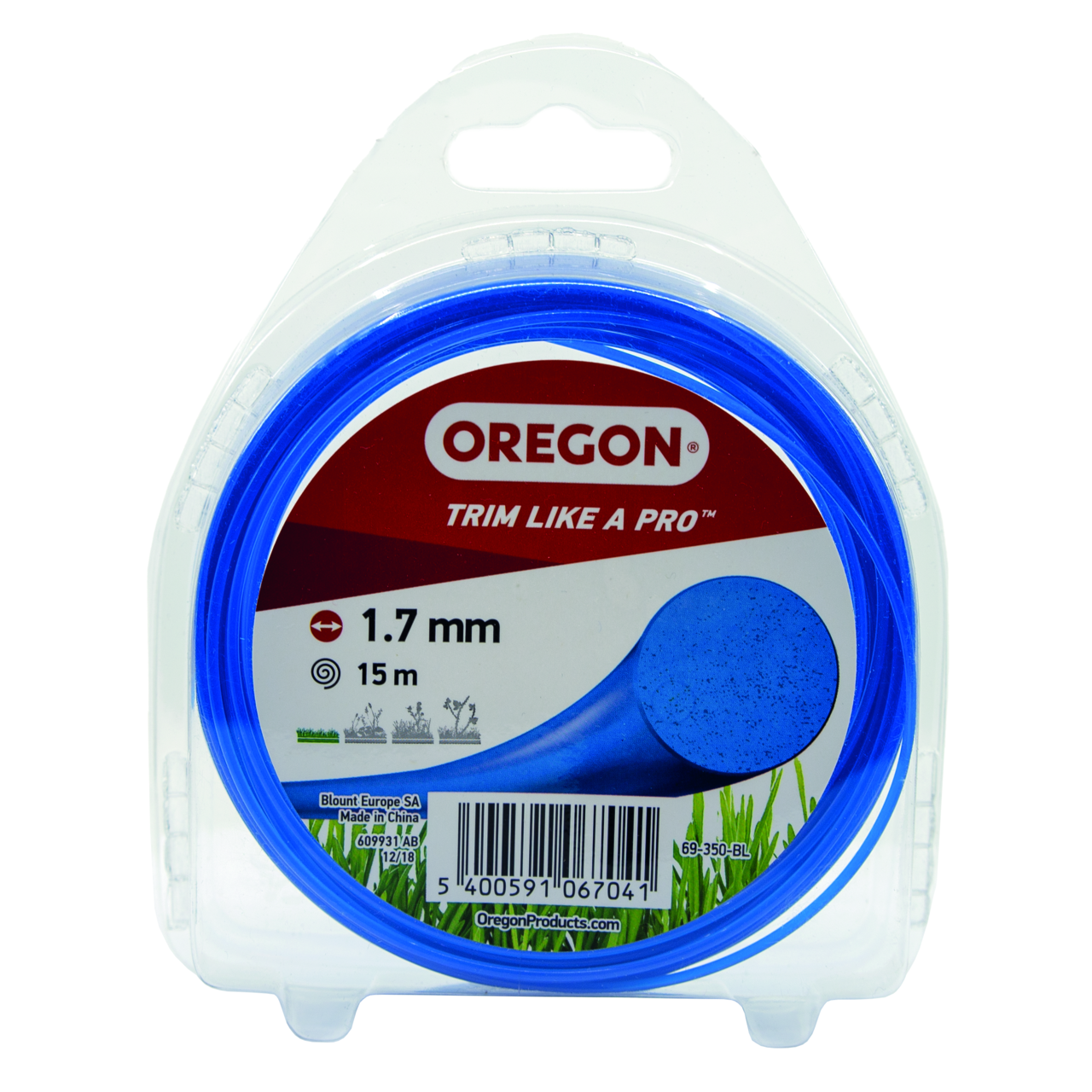 Faden Oregon multicolor blau rund 1.7 mm x 15 m