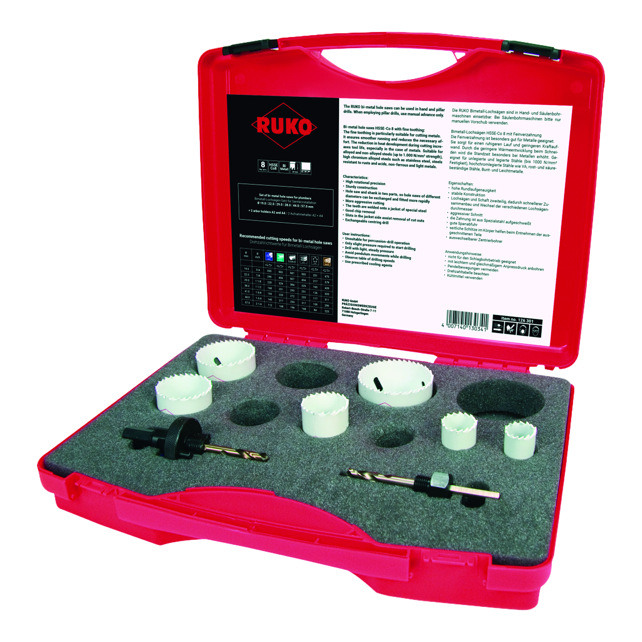 Bimetall-Lochsägen-Satz Ruko HSS Co 8 PK 1 Sanitär