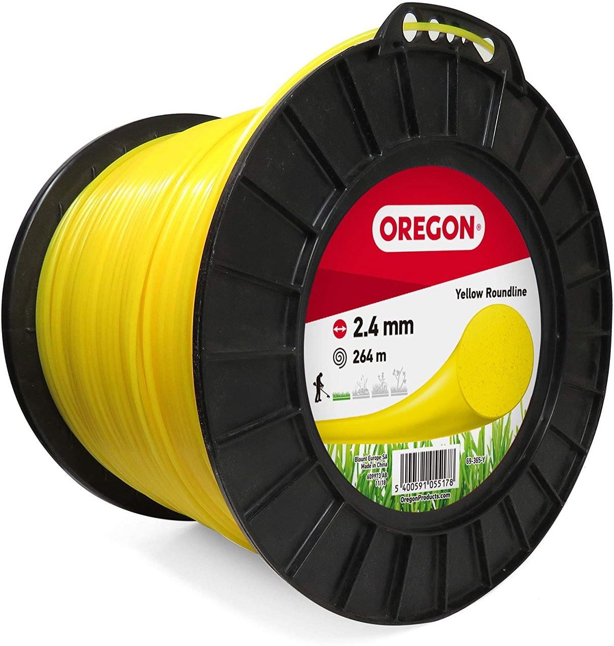 Faden Oregon gelb rund 2.4 mm x 264 m