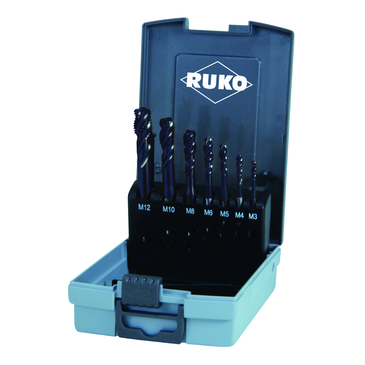 Maschinengewindebohrer-Satz Ruko Form C HSS-Co 5 TiAlN - 7-tlg. (Kunststoffkasse