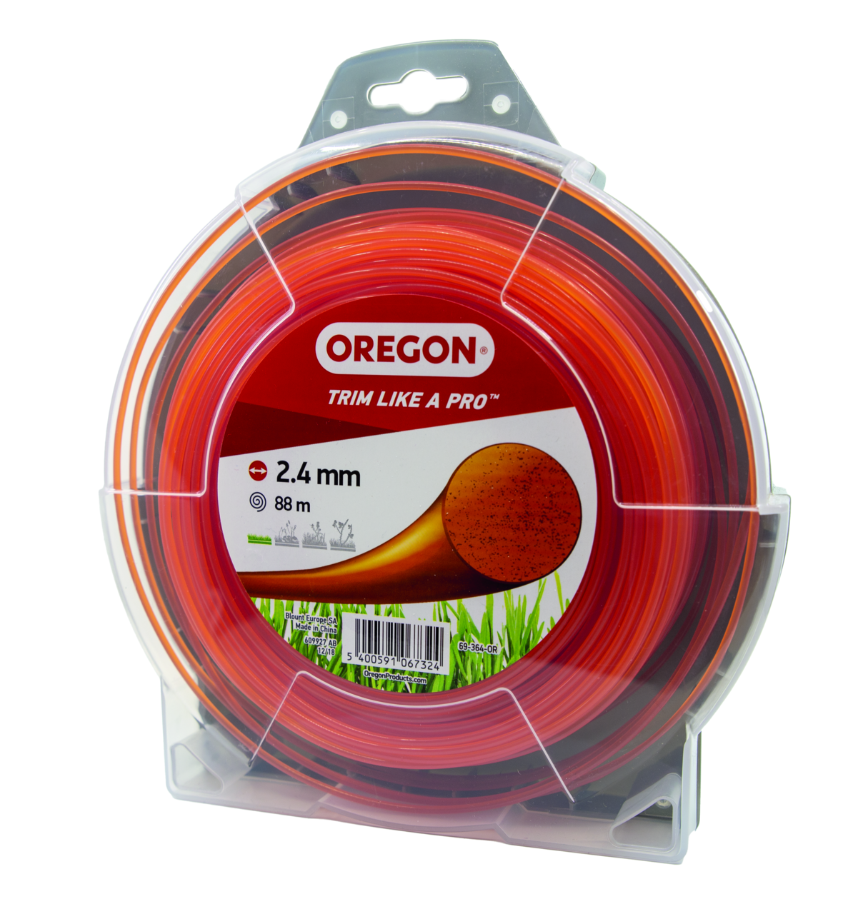 Faden Oregon multicolor orange rund 2.4 mm x 88 m