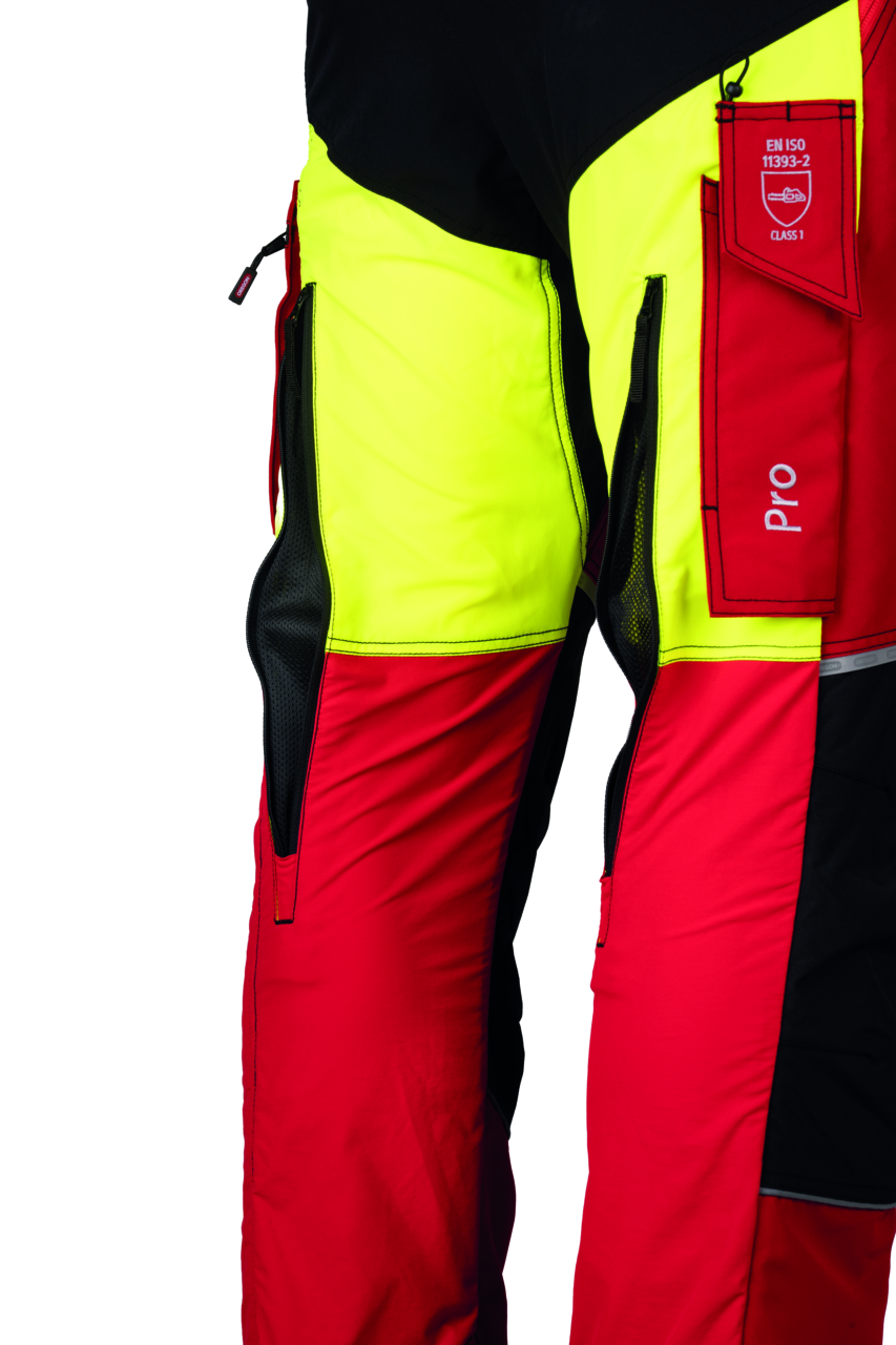 Schnittschutzhose Oregon ForestXFiber rot/gelb Gr. L
