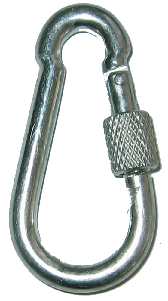 Feuerwehrkarabinerhaken m. Sich. 120 mm
