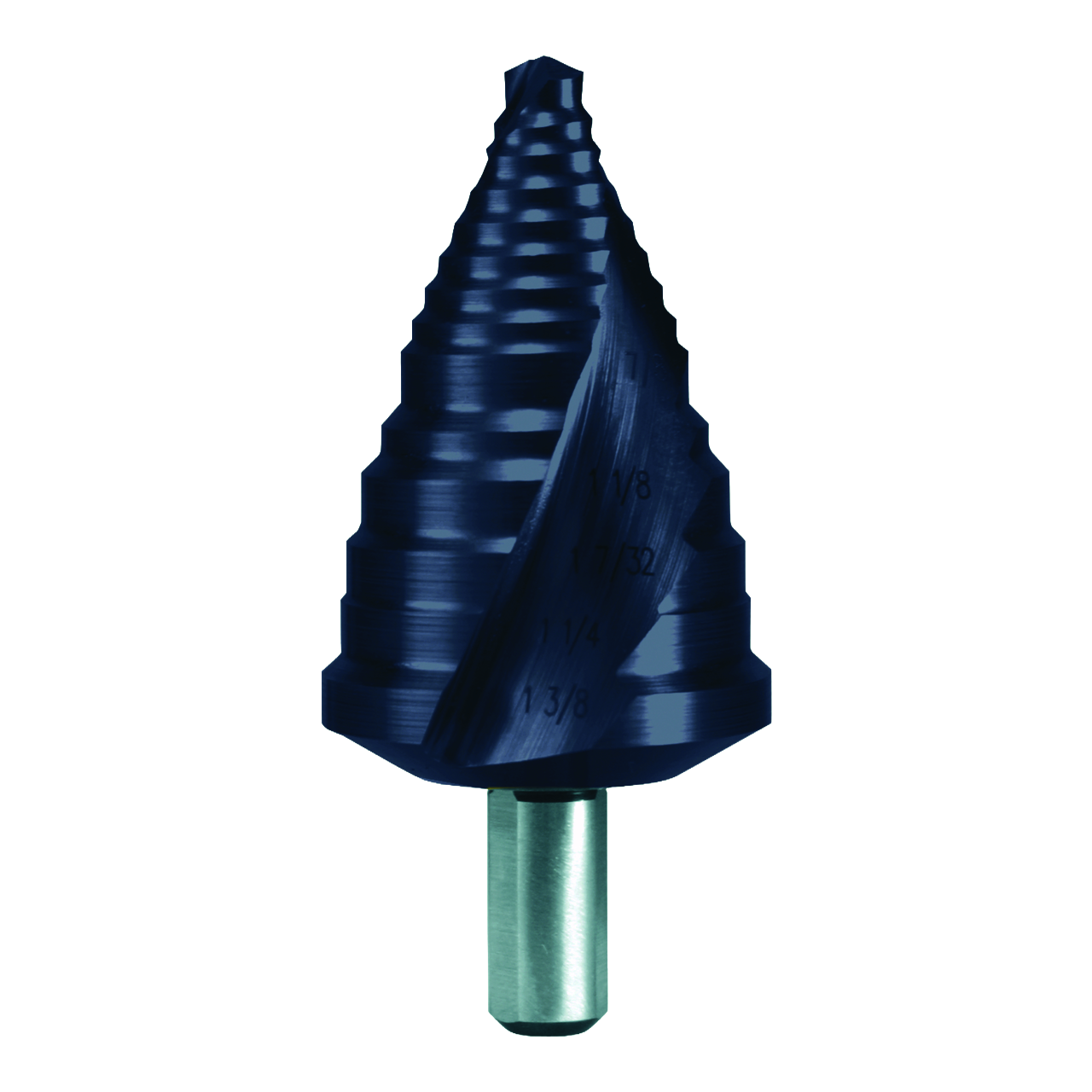 Stufenbohrer Ruko HSS TiAlN Kreuzanschliff Form C Zollabmessungen Ø 7/8" - 1 3/8