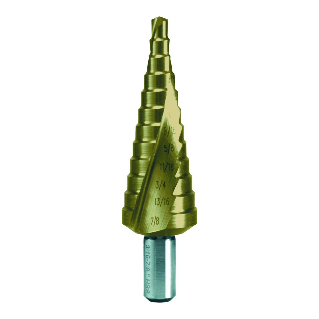 Stufenbohrer Ruko HSS TiN Kreuzanschliff Form C Zollabmessungen Ø 3/16" - 7/8"