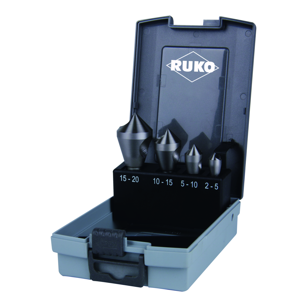 Querlochsenker-Satz Ruko 90° HSS - 4-tlg. (Kunststoffkassette)