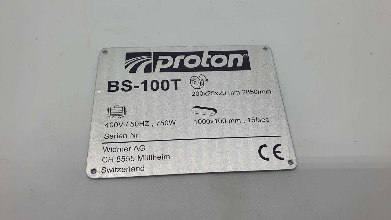 Typenschild Proton zu BS-100T