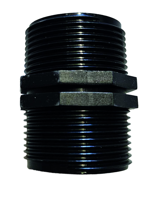 Doppelnippel PP 1 1/4" schwarz zu GT-Mini/Maxi