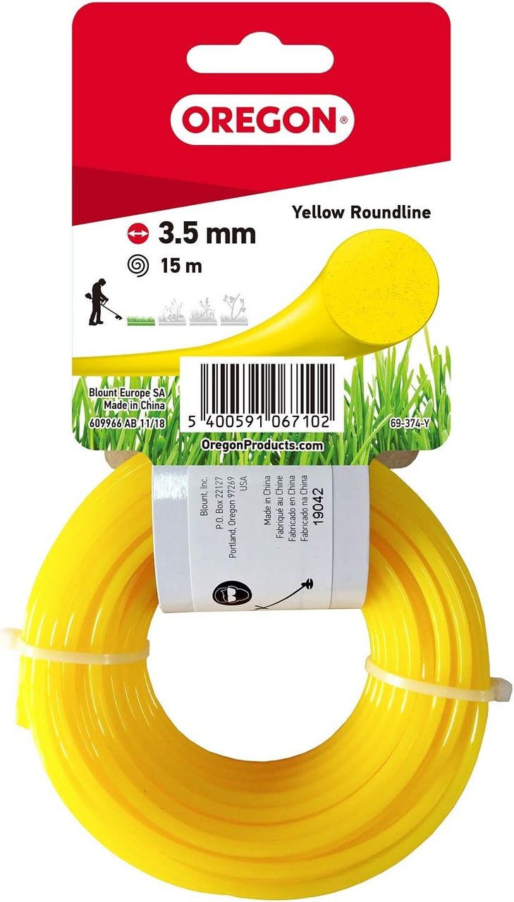 Faden Oregon gelb rund 3.5 mm x 15 m
