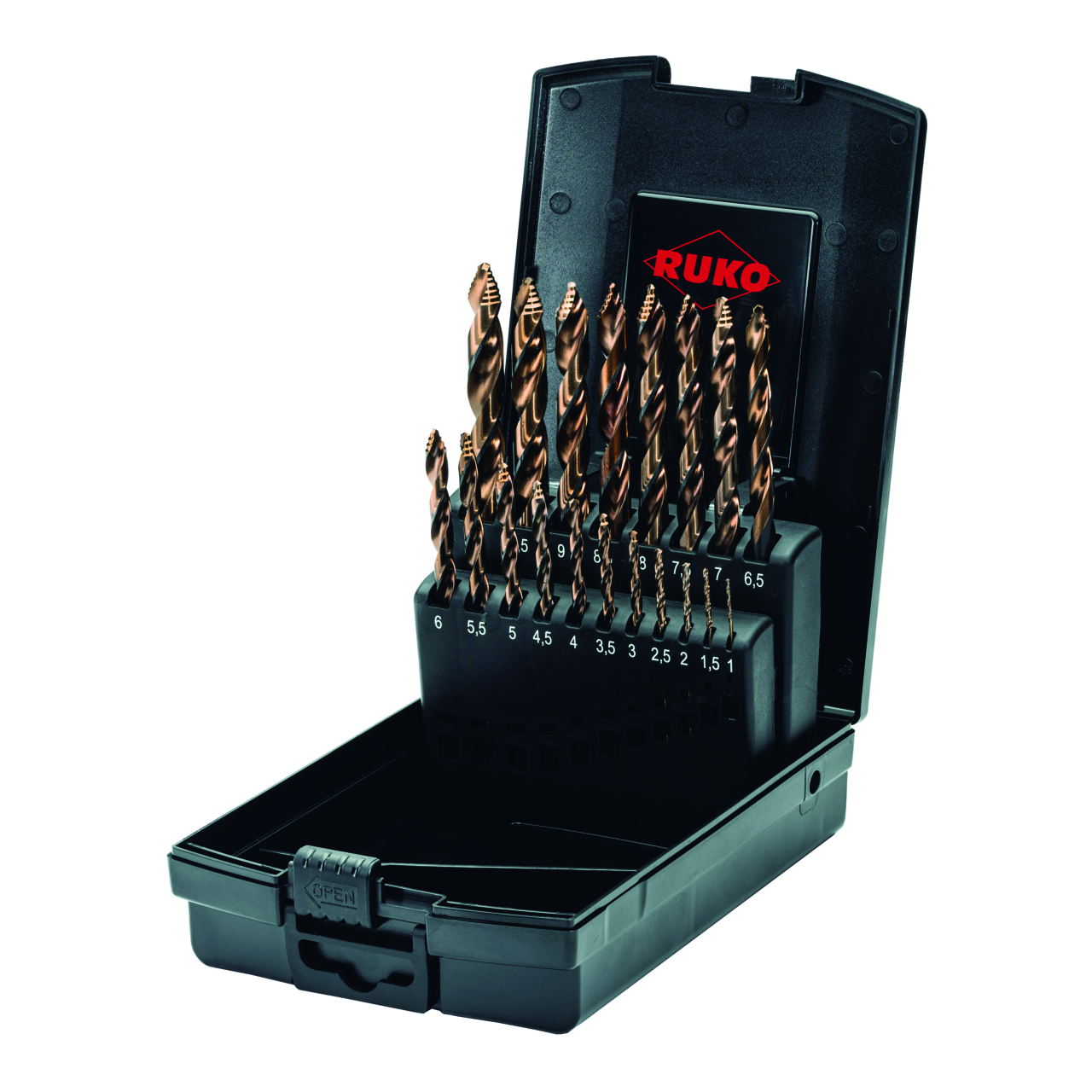 ULTIMATECUT Spiralbohrer Ruko-Satz HSS-Co 5 DIN 338 FLOWSTEP® Spitze 3-Flächensc