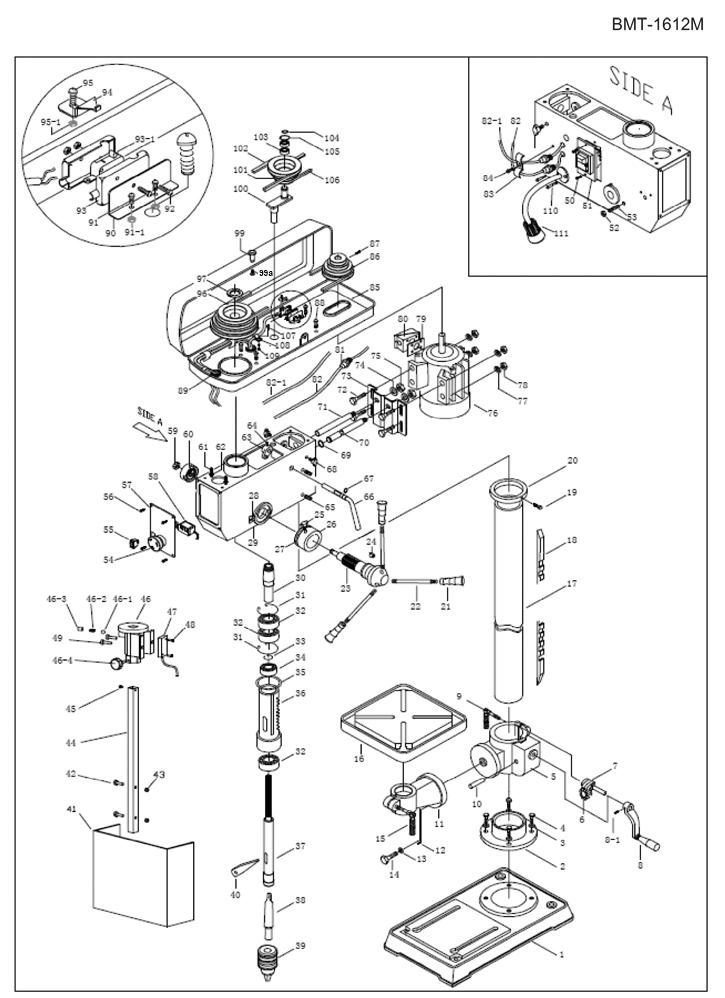 Tischbohrmaschine Proton BMT-1612M